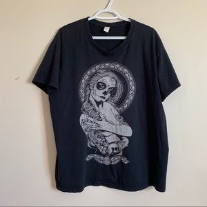 Last chance Sugar skull tattooed woman t shirt